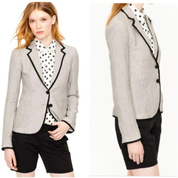 J. Crew Jackets & Blazers - J.Crew Oatmeal School Boy Linen Blazer 00